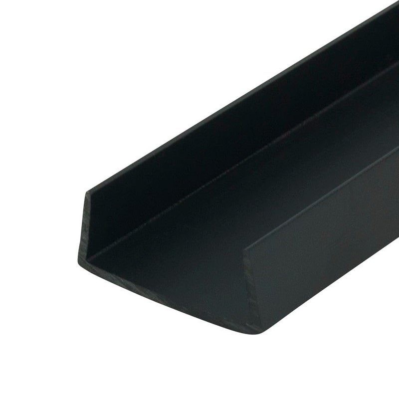 Outwater Plastics Black 1-1/4'' Styrene Plastic U-Channel/C-Channel 36 Inch Lengths (Pack of 4) - Image 1